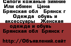 Сапоги кожаные,зимние.Или обмен › Цена ­ 300 - Брянская обл., Брянск г. Одежда, обувь и аксессуары » Женская одежда и обувь   . Брянская обл.,Брянск г.